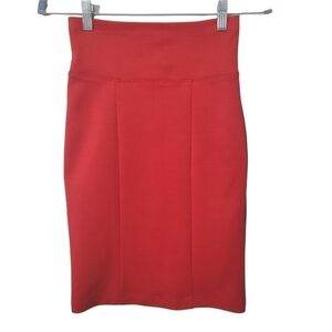 Maeva Red Stretchy Knee Length Skirt